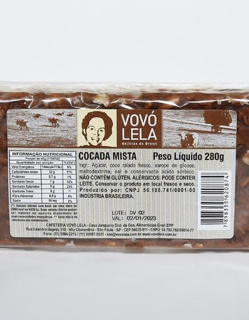 imagem Cocada mista barra 280g