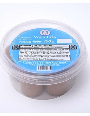 imagem Paçoca rolha s/ad açucar 160g